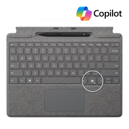 Surface Pro 11+10+9+8+X Copilot Signature Type Cover Platinum + Slim Pen
