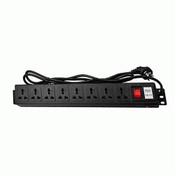 PDU 10A 8Port Socket Plug, 2m cable